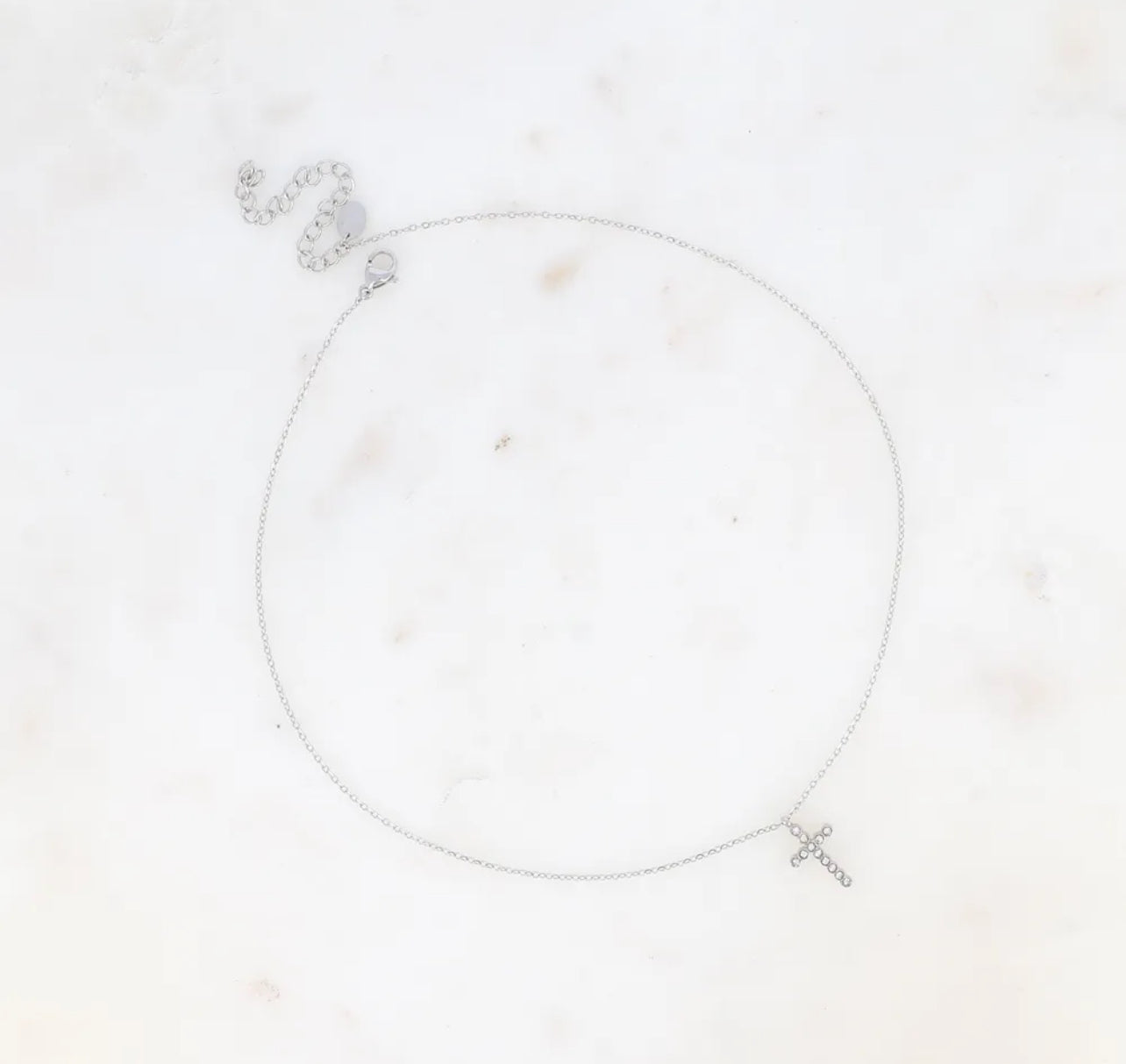 Collier croix argenté