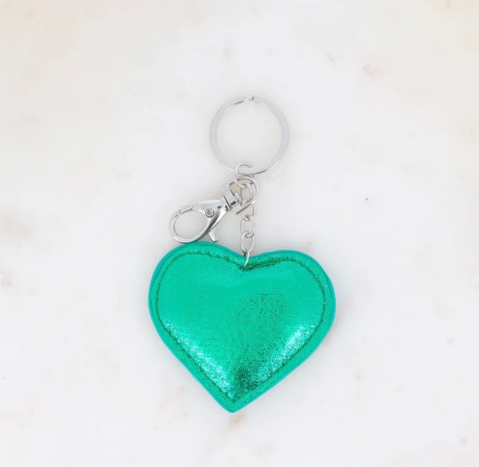 Porte clés cœur vert