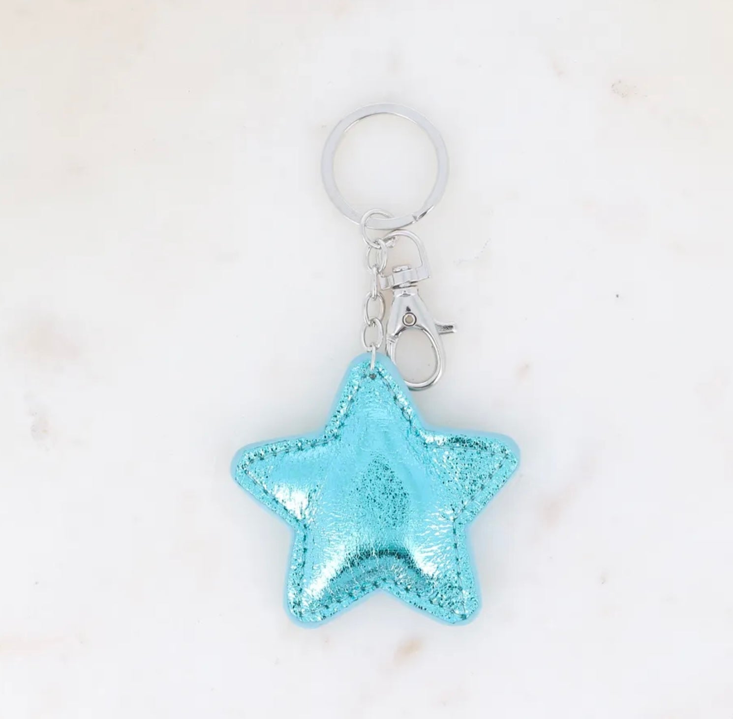 Porte clés étoile turquoise