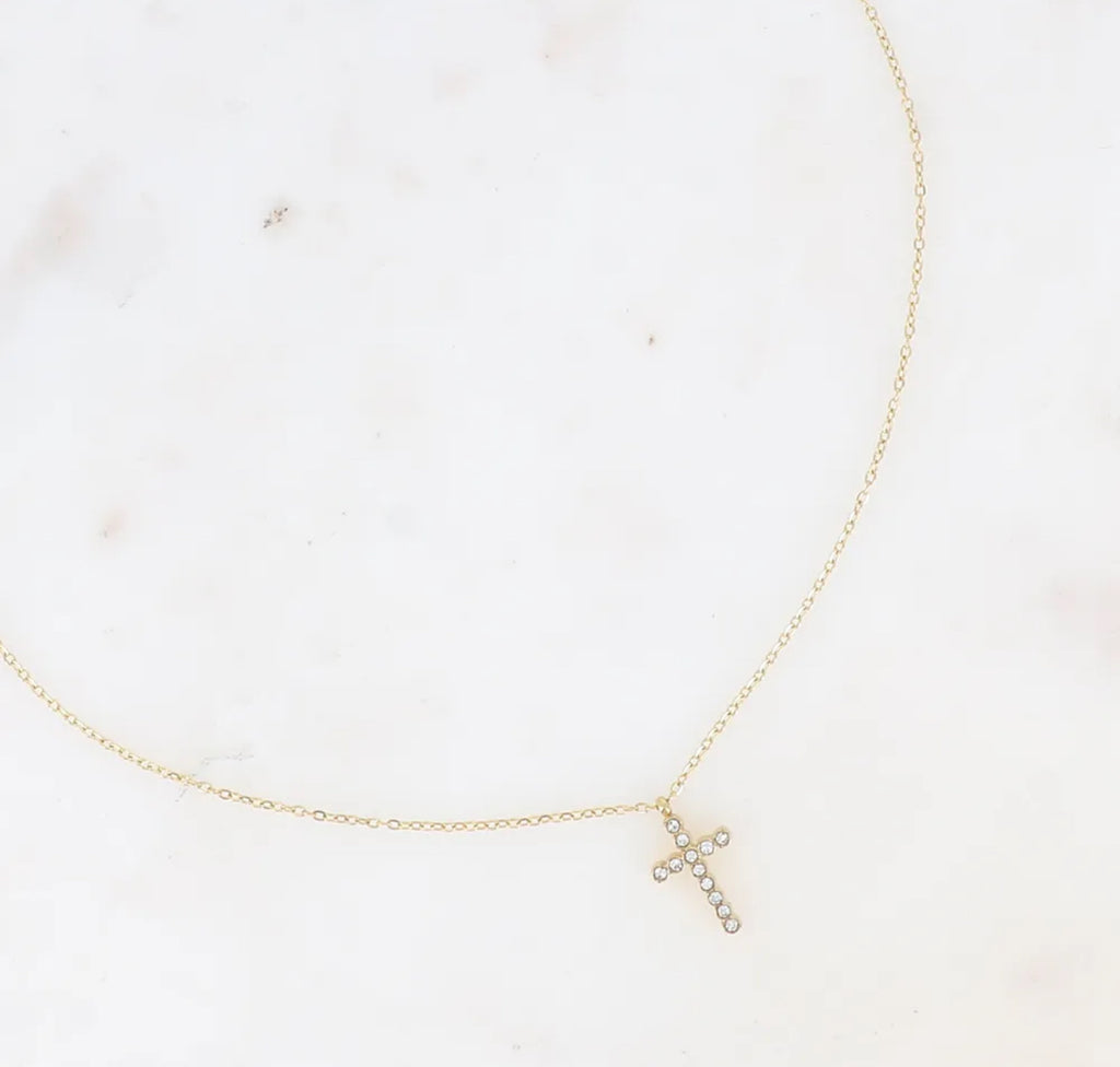 Collier croix doré