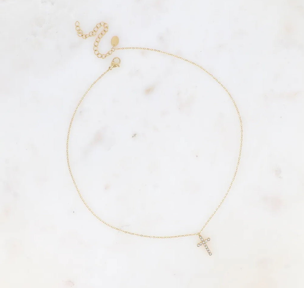 Collier croix doré