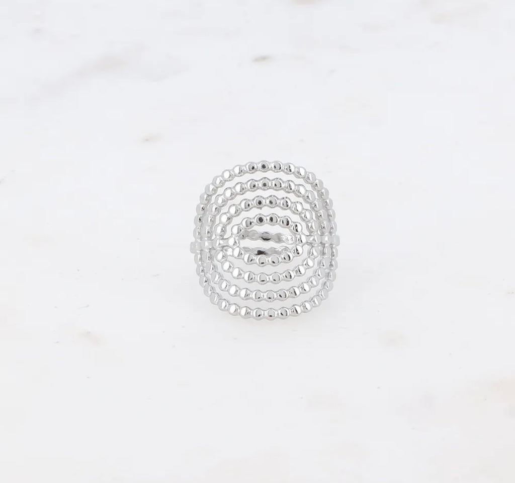 Bague bubble argentée