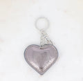 Porte clés cœur gris violine